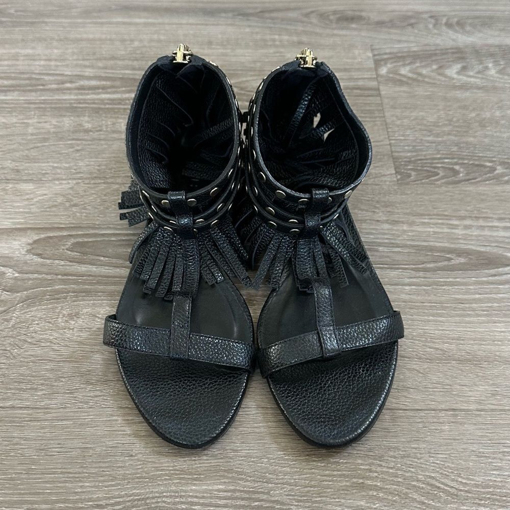 Burberry Gladiator Black Leather Studded Sandals Made in Italy, Size 38 - Picture 3 of 10